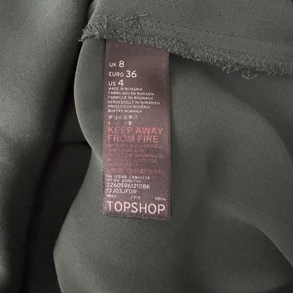 TopShop Shirt Womens 4 Dark Green Blouse Layer Business Office‎ Casual Versatile - Picture 8 of 9